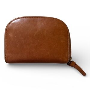 Madewell Zip Wallet in Leather Brown Burnt Caramel